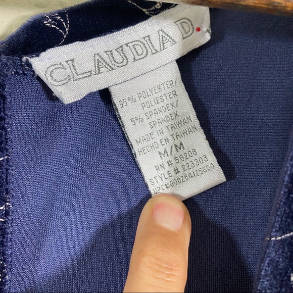 Woman’s Blue Velvet Maxi Dress pockets Print Med. Sleeveless Button Dow… - Picture 2 of 11